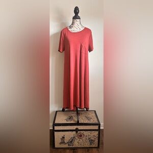 LuLaRoe Coral Maxi Dress with Short Sleeves